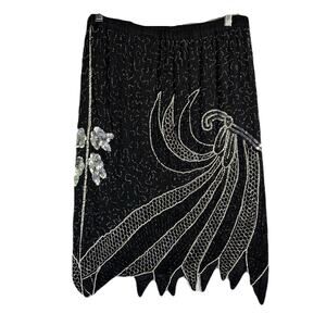 Vintage 70s/80s Handcrafted Sequence/Beaded Glam /Party Skirt Size Women’s 12/14